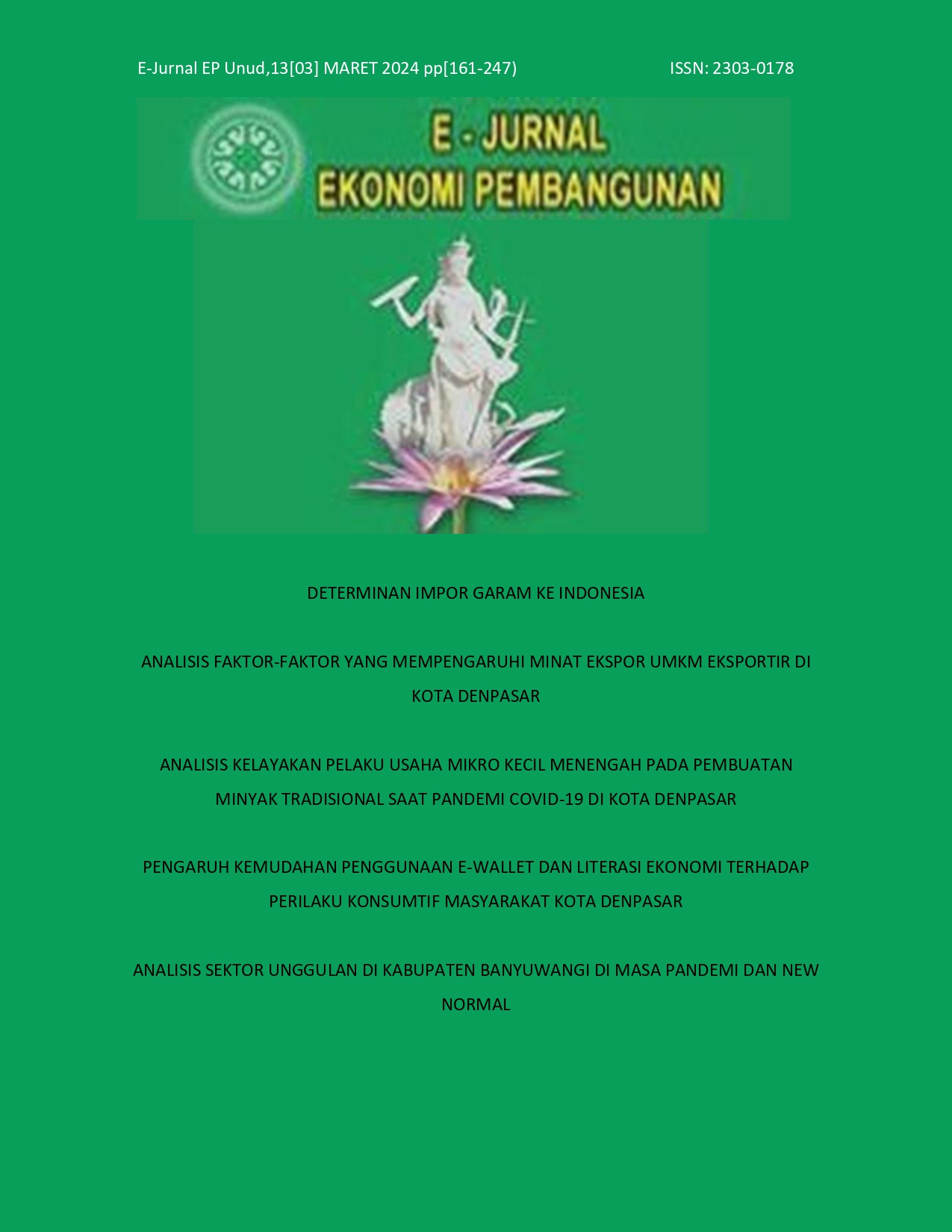 Vol. 13, No. 3, MARET 2024 (pp.161-247)