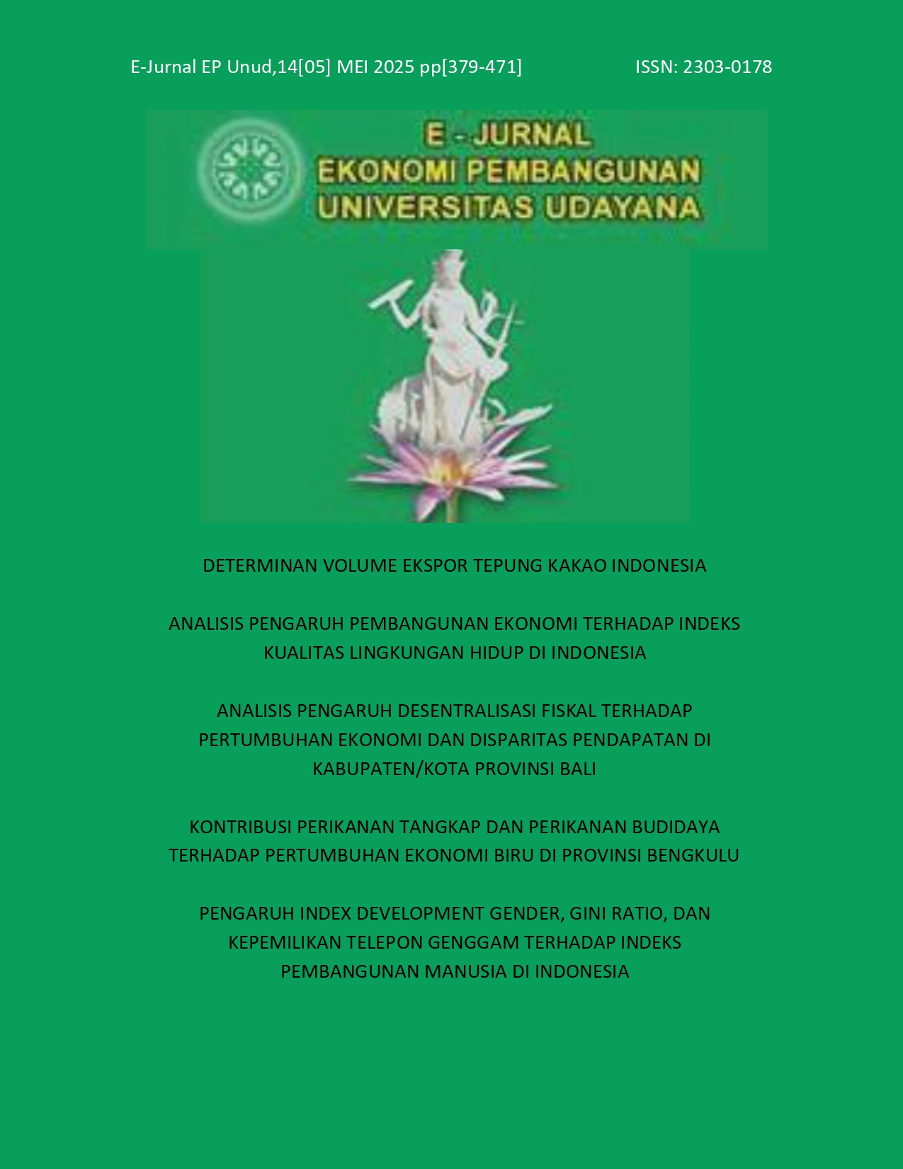 View Vol. 14 No. 05 (2025): Vol. 14, No. 05, Mei 2025(pp.379-471)